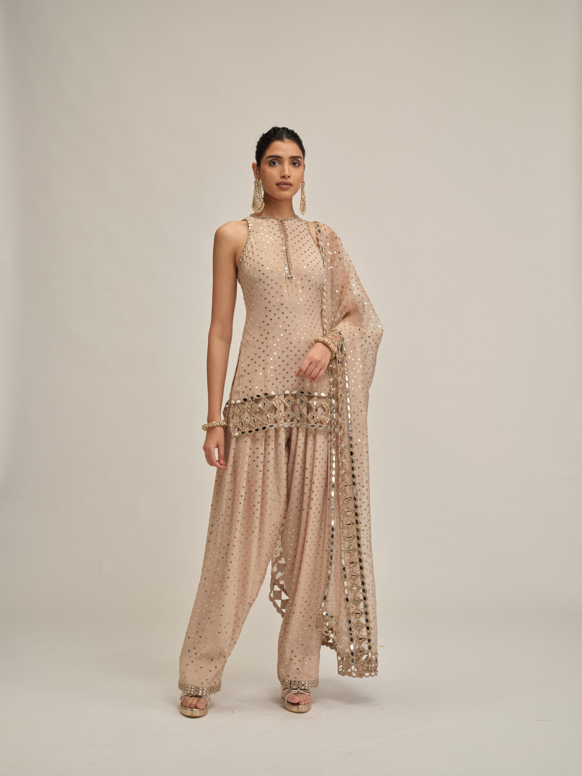 Light Beige Kurta Salwar Set 4