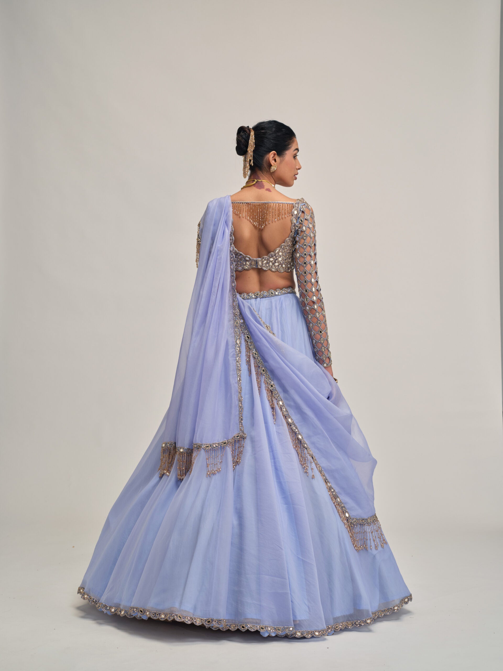 Dew Blue Lehenga Set 4