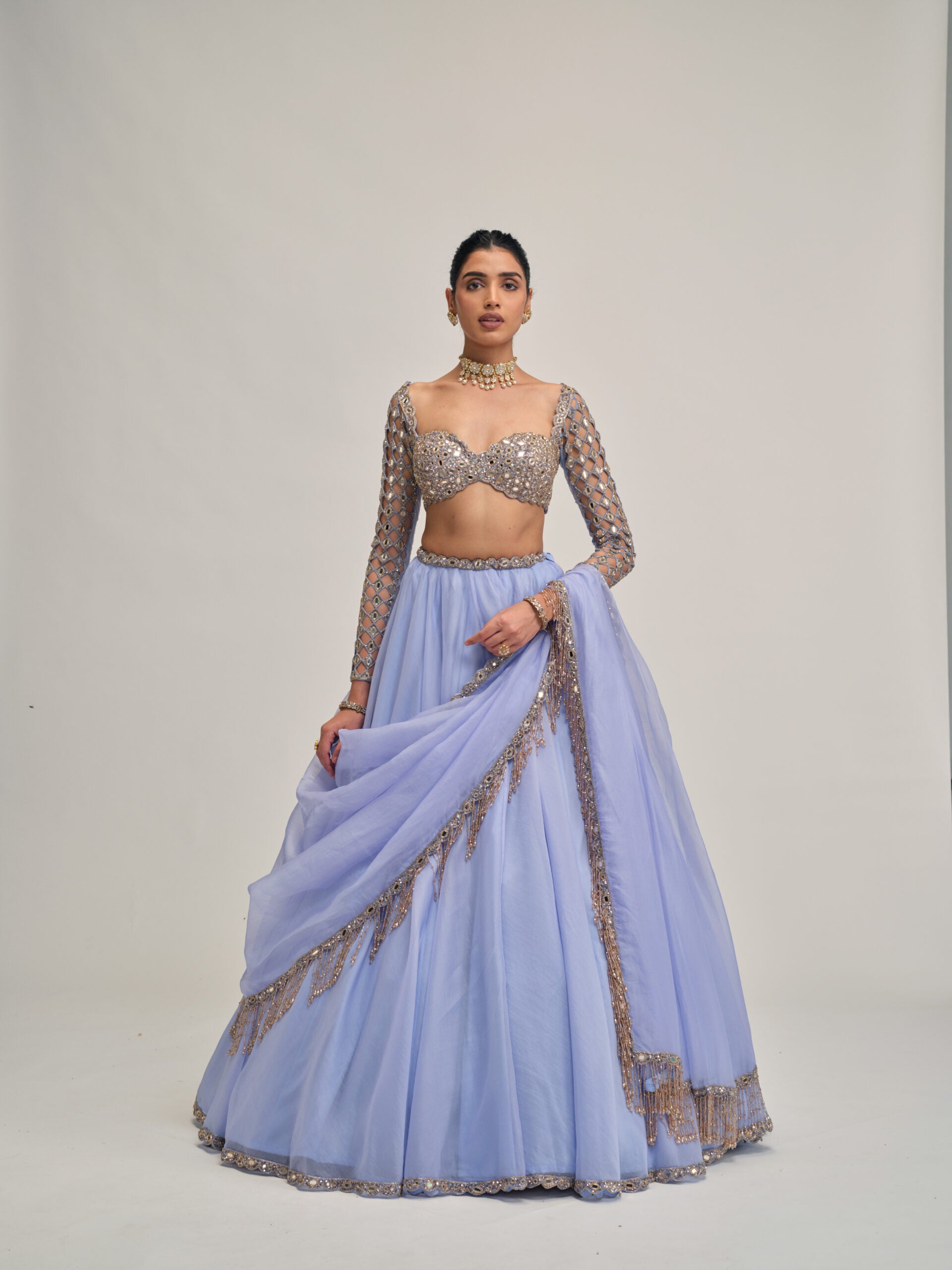 Dew Blue Lehenga Set 1