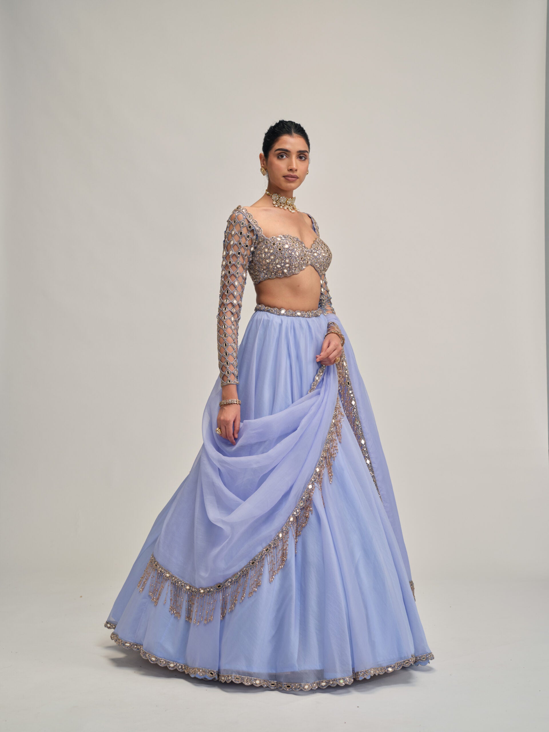 Dew Blue Lehenga Set 3