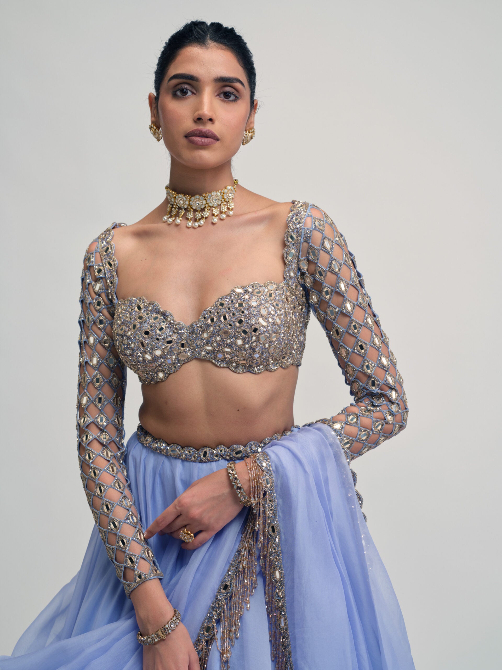 Dew Blue Lehenga Set 2