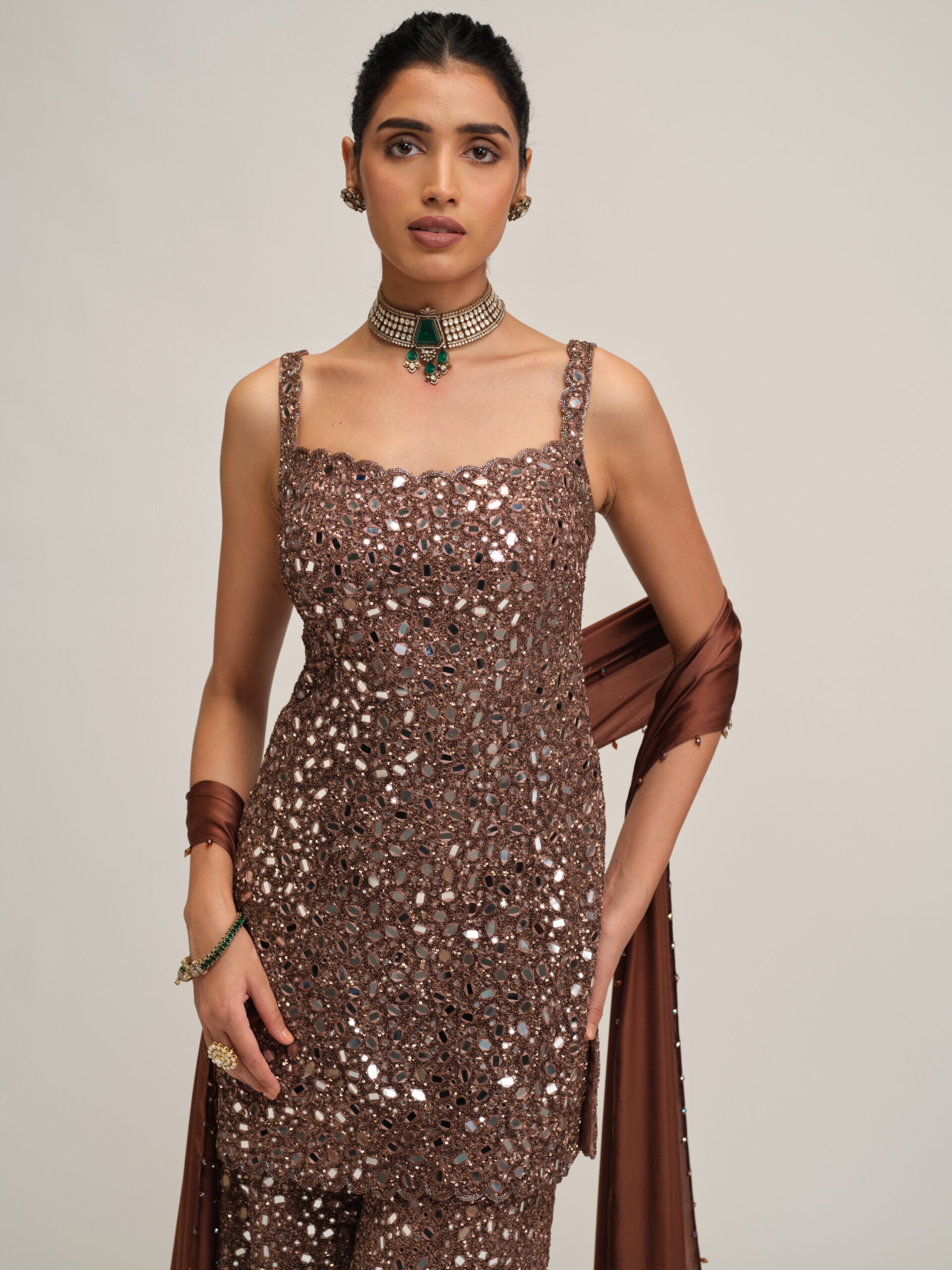 Deep Beige Kurta Sharara Set 2