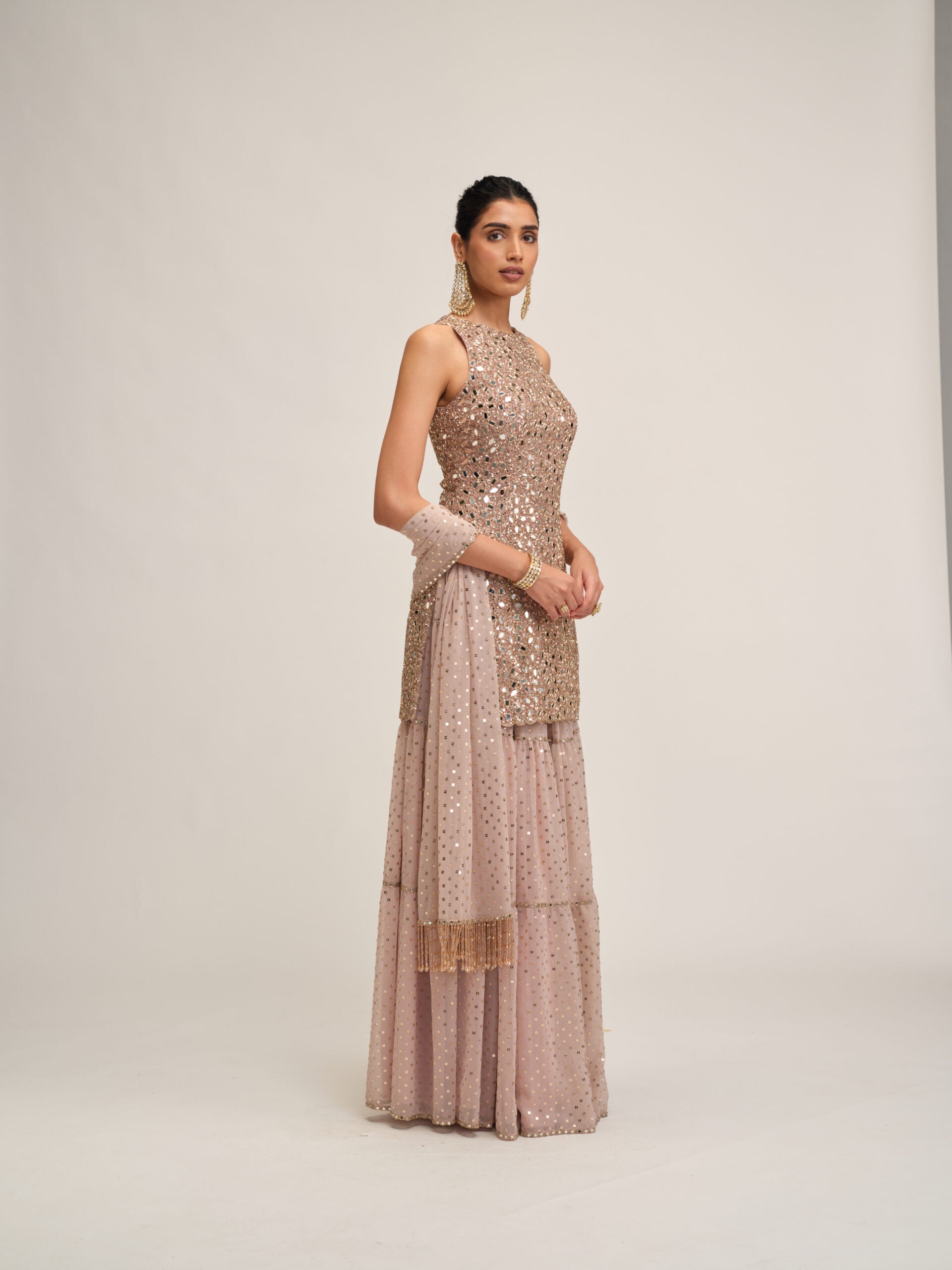 Ash Pink Kurta Sharara Set 5