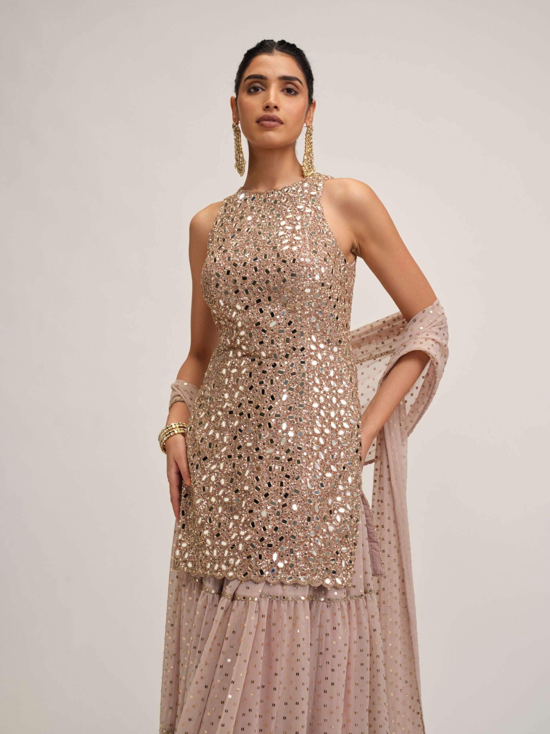 Ash Pink Kurta Sharara Set 2