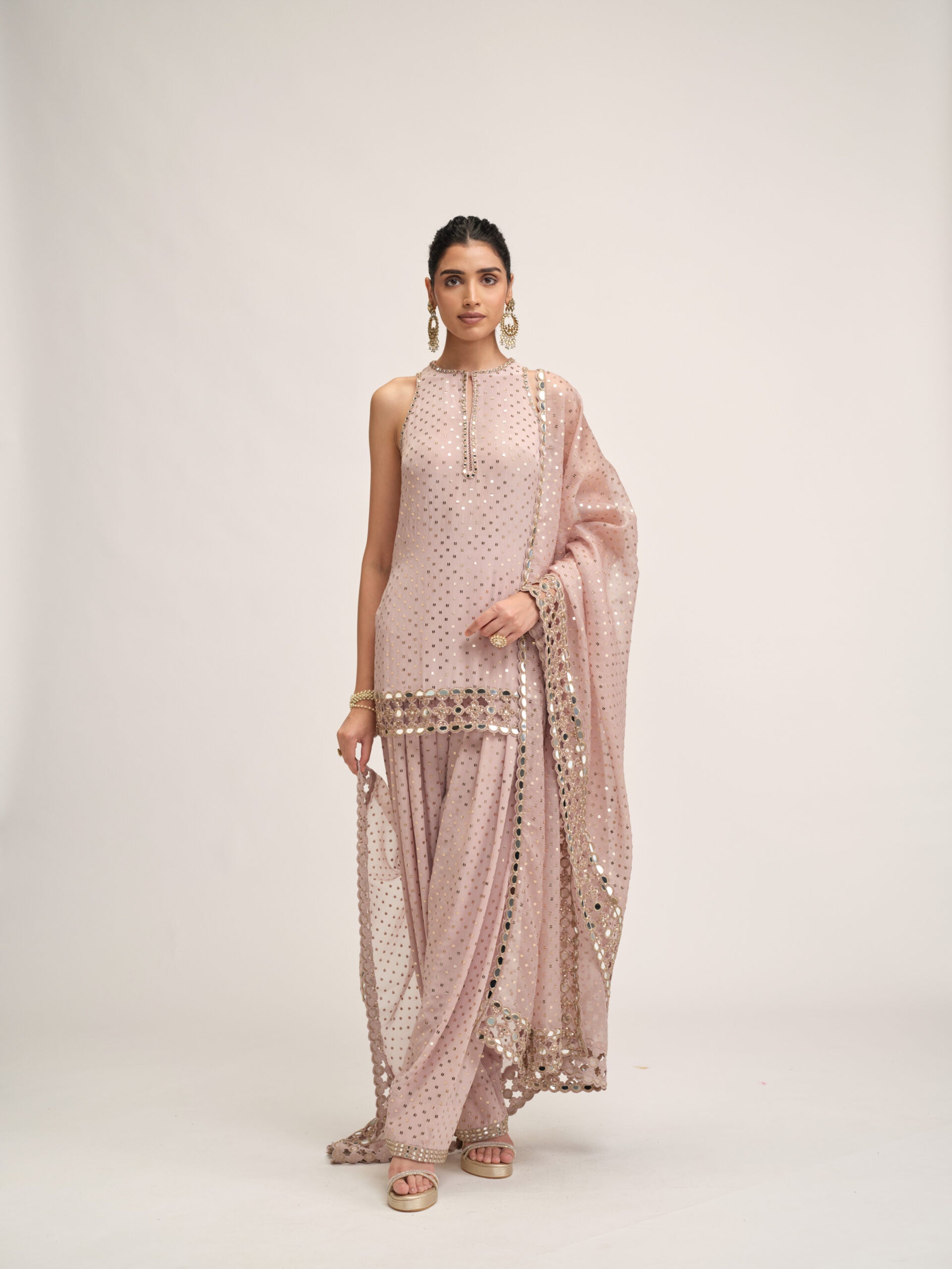 Ash Pink Kurta Salwar Set 1
