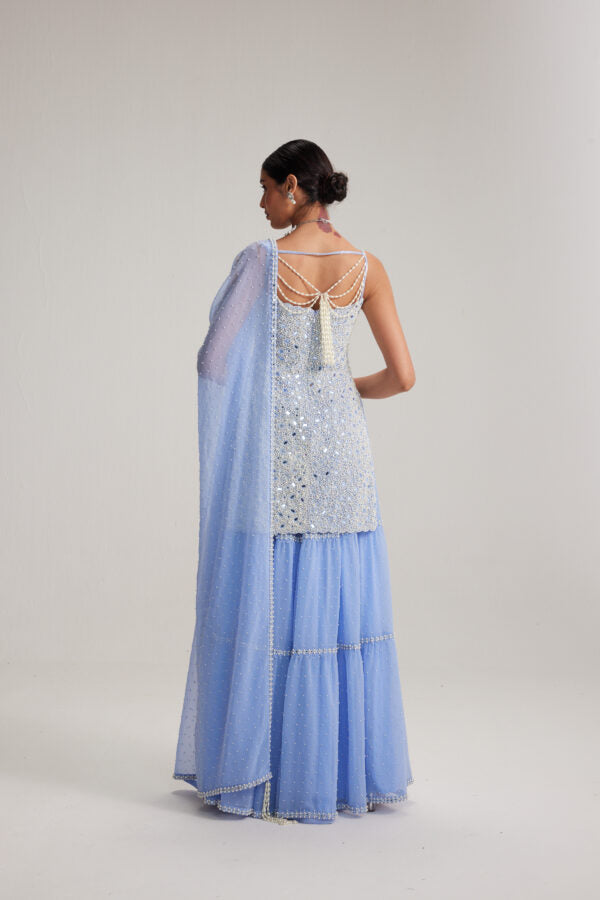 Dew Blue Kurta and Sharara Set