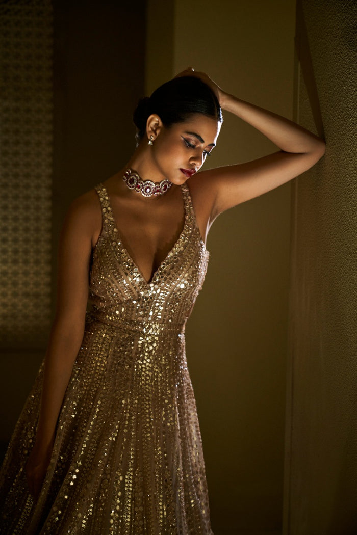 light gold sequin dress Juniors Addison Sequin Dress | Made To Order Mocha