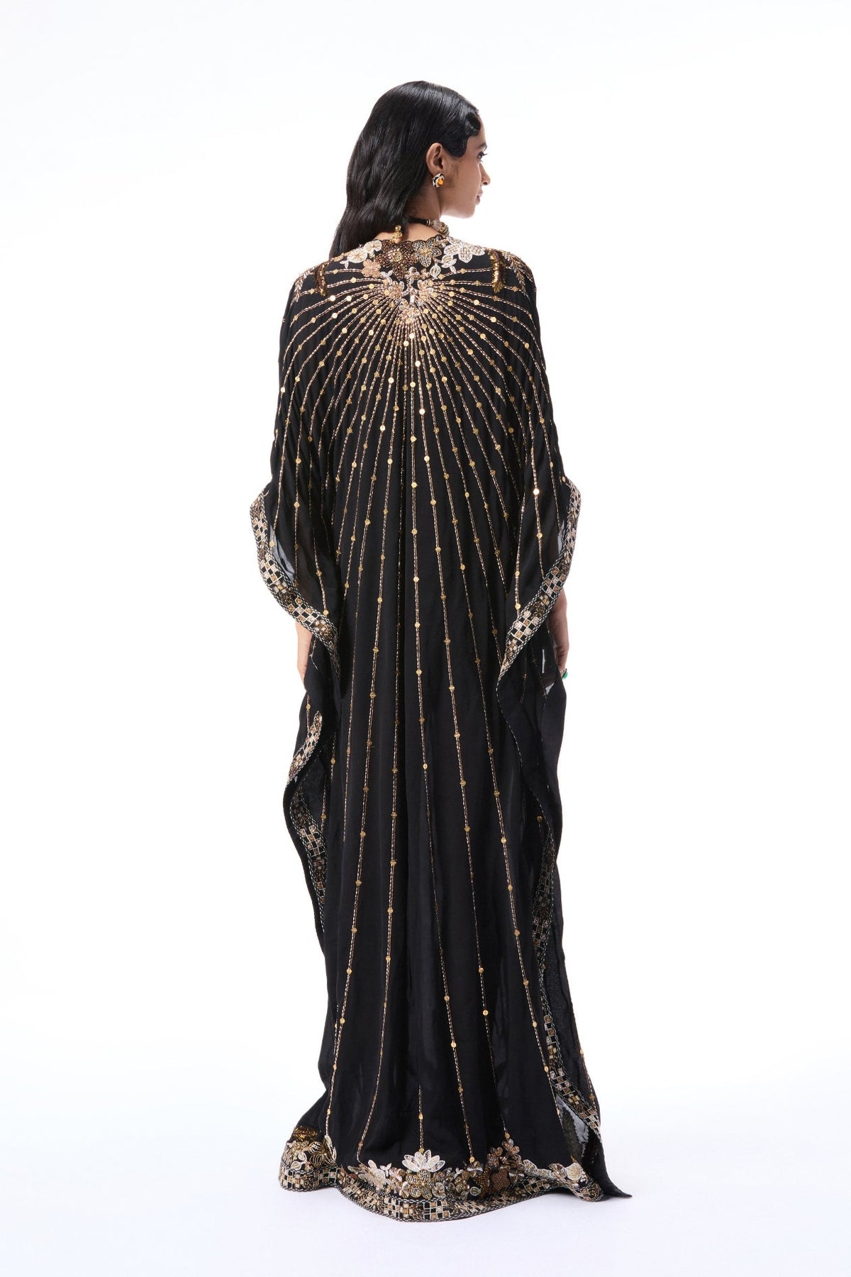 Willowlush - Black Double Georgette Kaftan