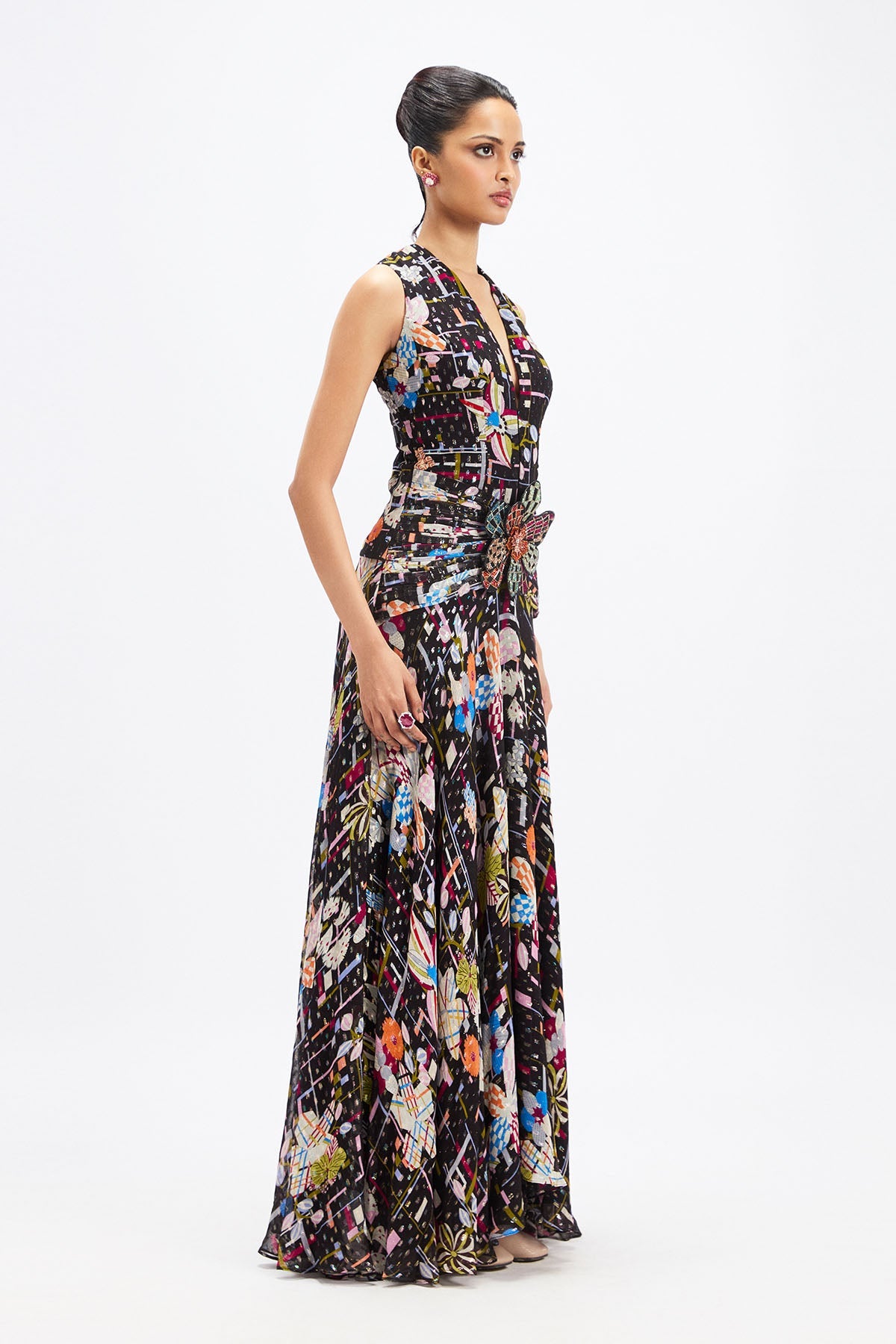Sylvaire - black lurex maxi dress