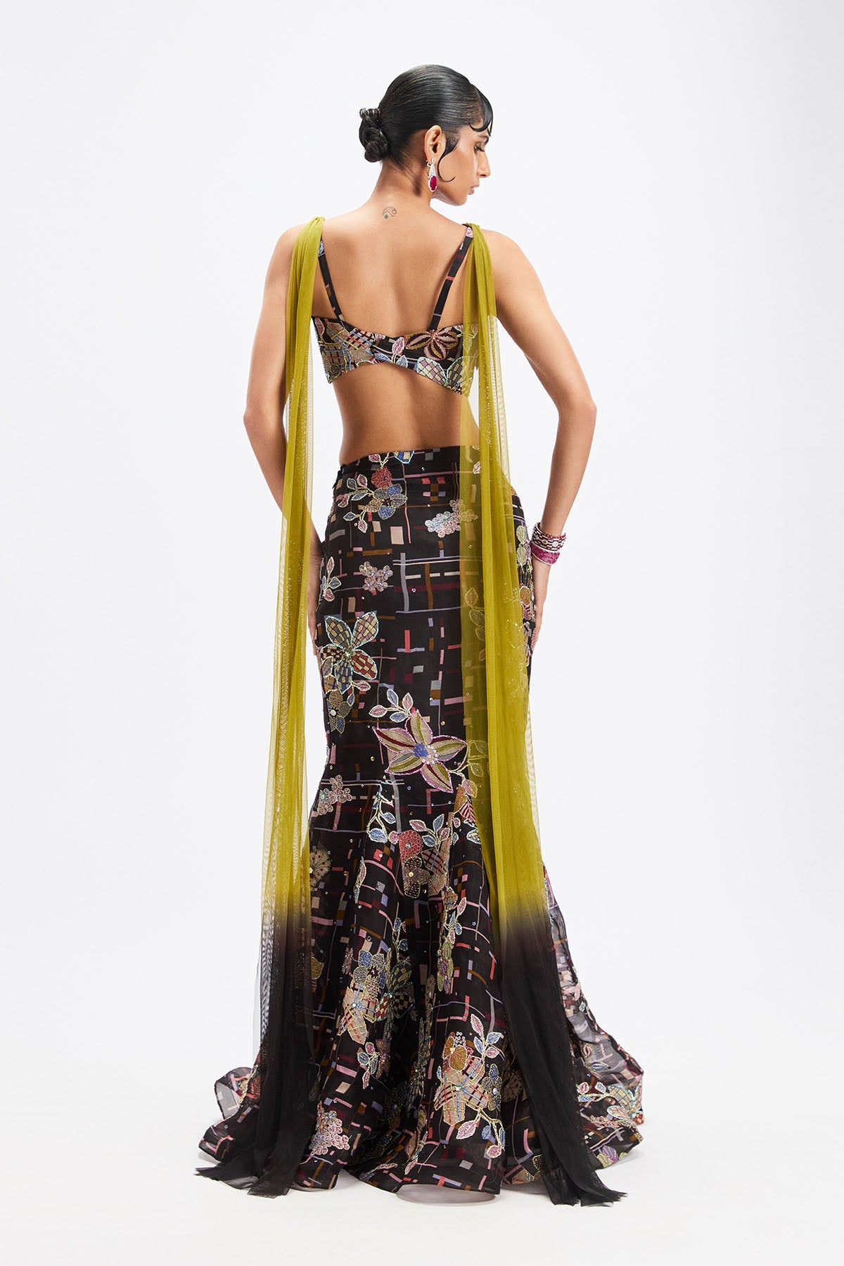 Merlette - Black Moss Organza Fishtail