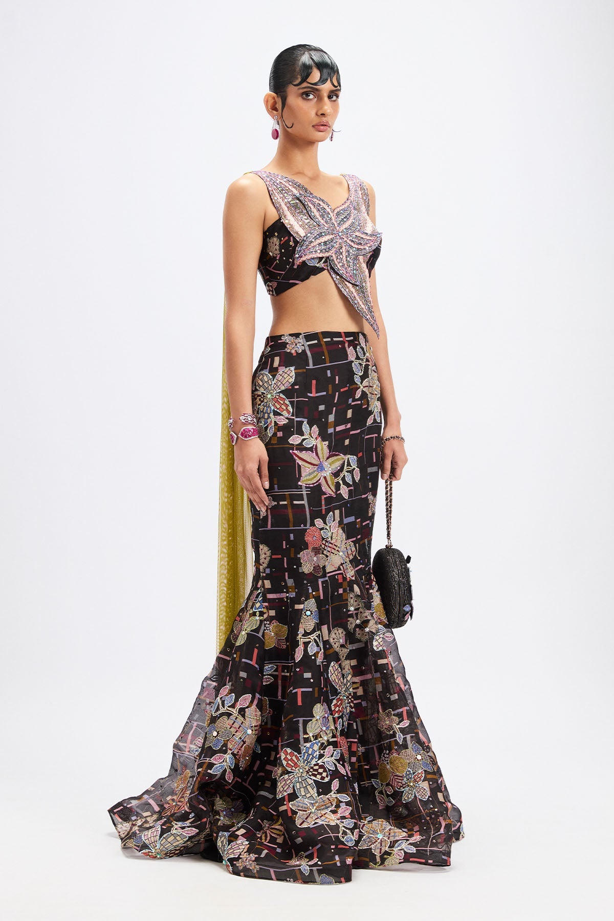 Merlette - Black Moss Organza Fishtail