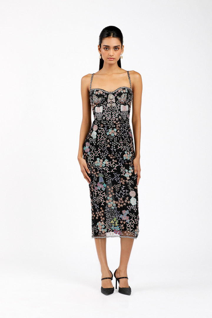 Isavelle - Black Tulle Bodycon Dress