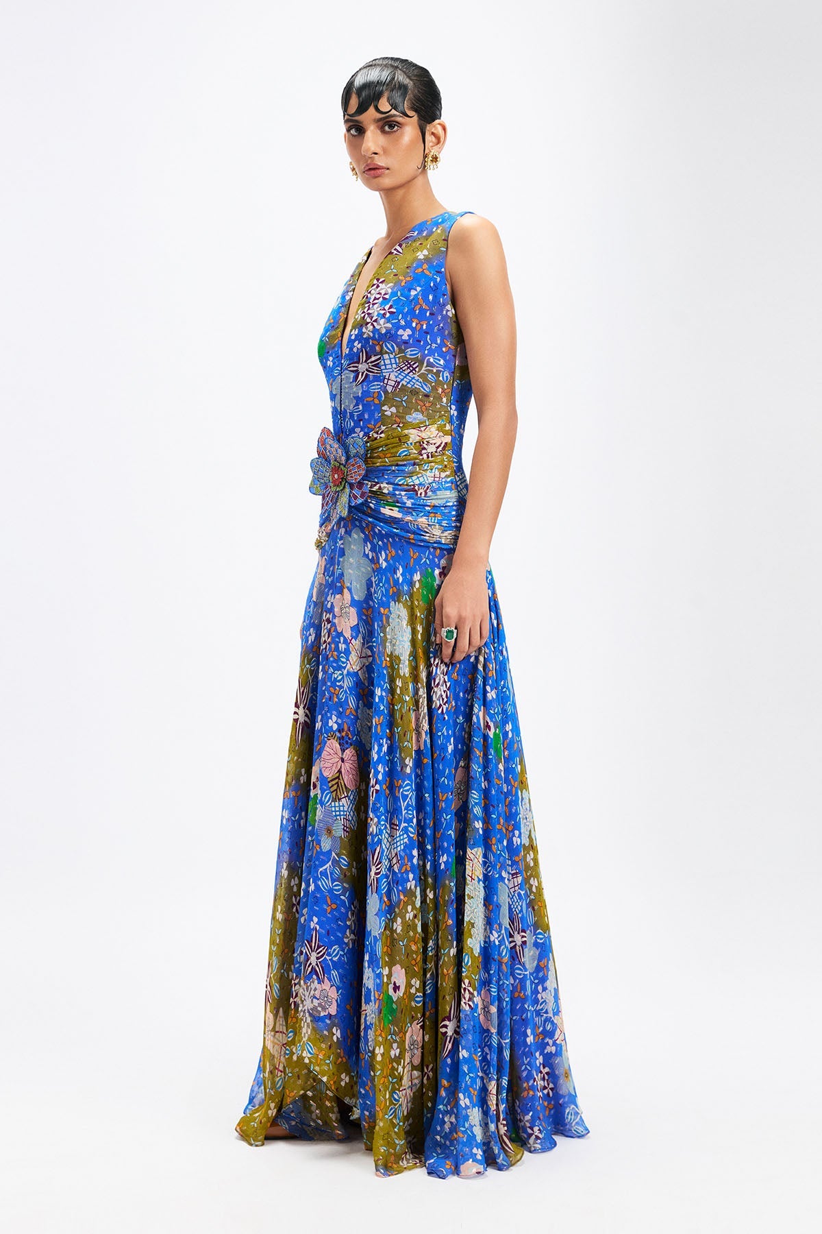 Sylvaire - blue lurex maxi dress