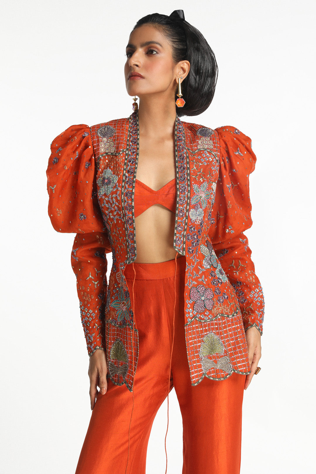 Ailante - burnt orange organza set