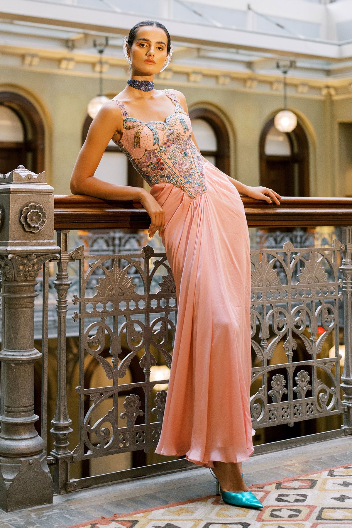 Westara - Cherry blossom Silky satin Gown