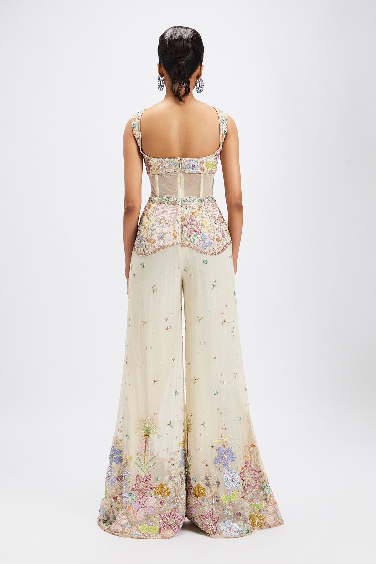 Dorin - Ivory Georgette Jumpsuit