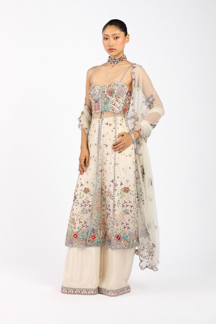 Bérisette - Ivory Tulle Anarkali