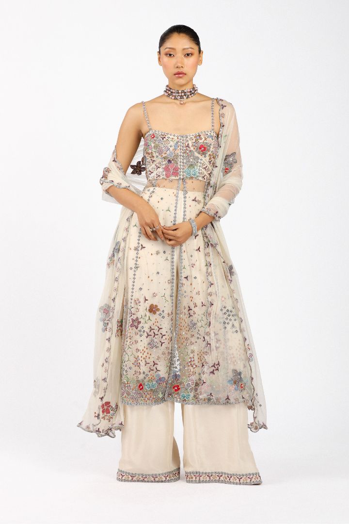 Bérisette - Ivory Tulle Anarkali