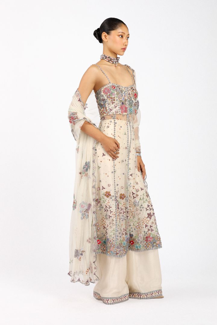 Bérisette - Ivory Tulle Anarkali