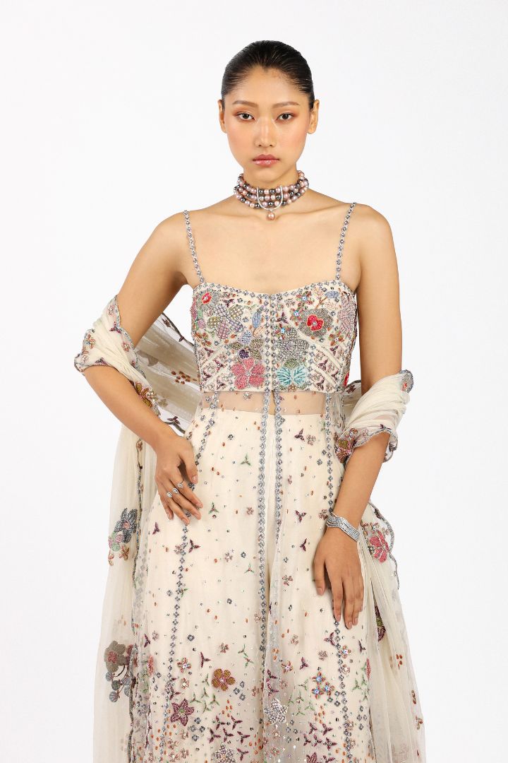 Bérisette - Ivory Tulle Anarkali