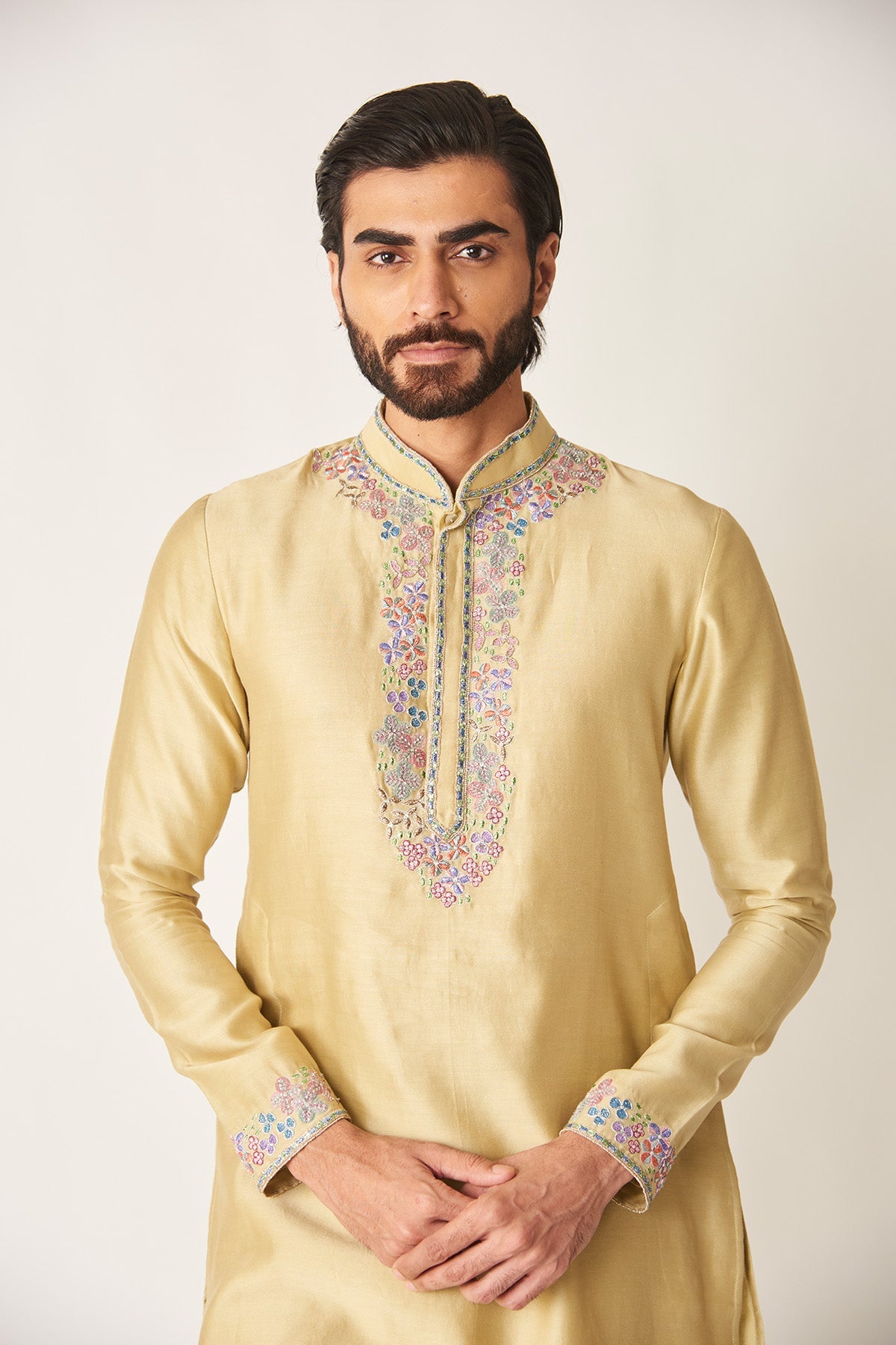 Lysdor - Misty Moss Chanderi Silk Kurta