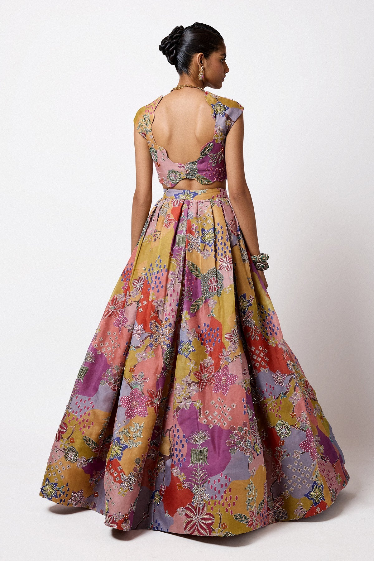 Brillara - Multicolour Organza Lehenga