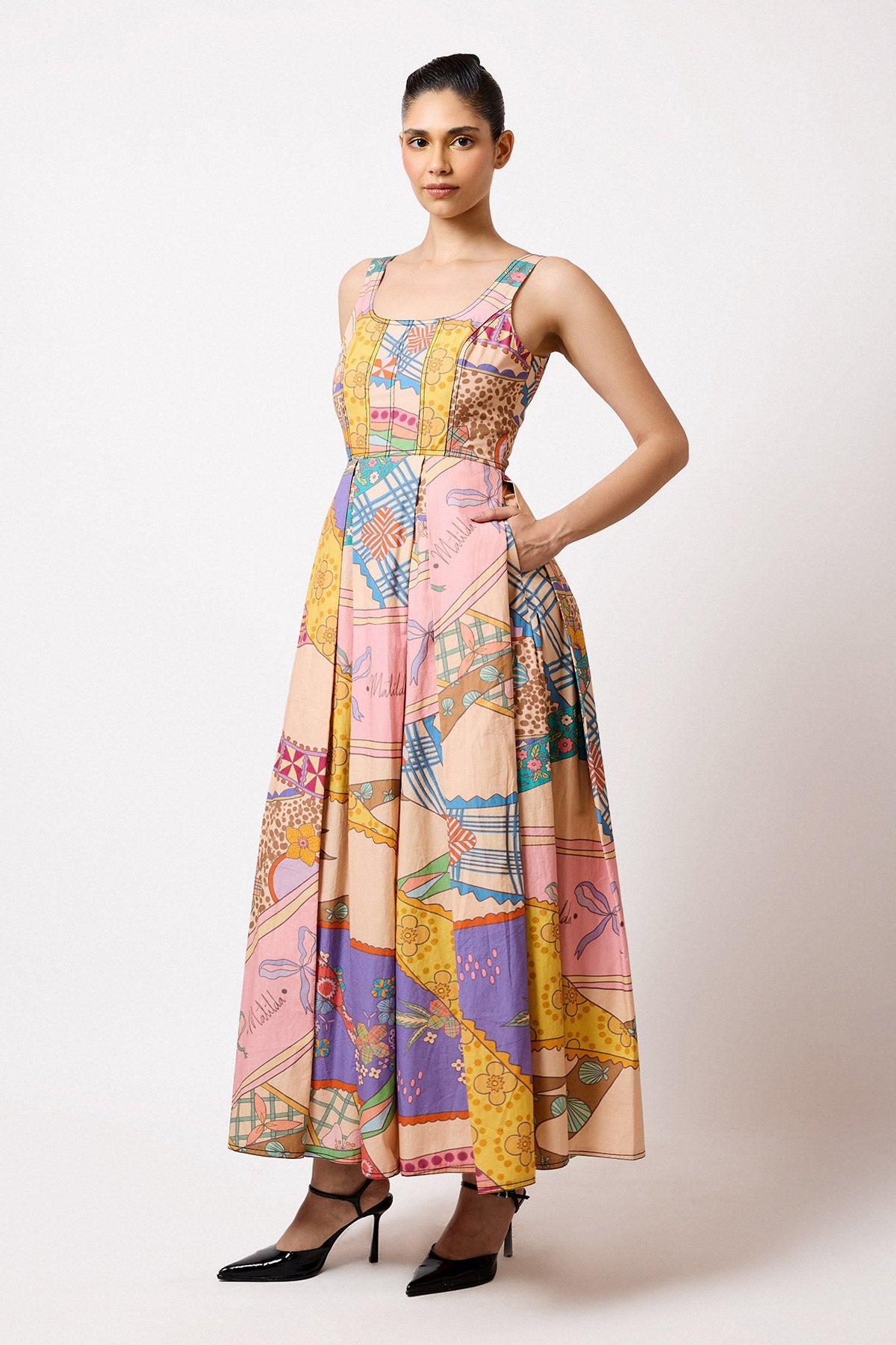 Alarose - Multicolour Poplin Dress