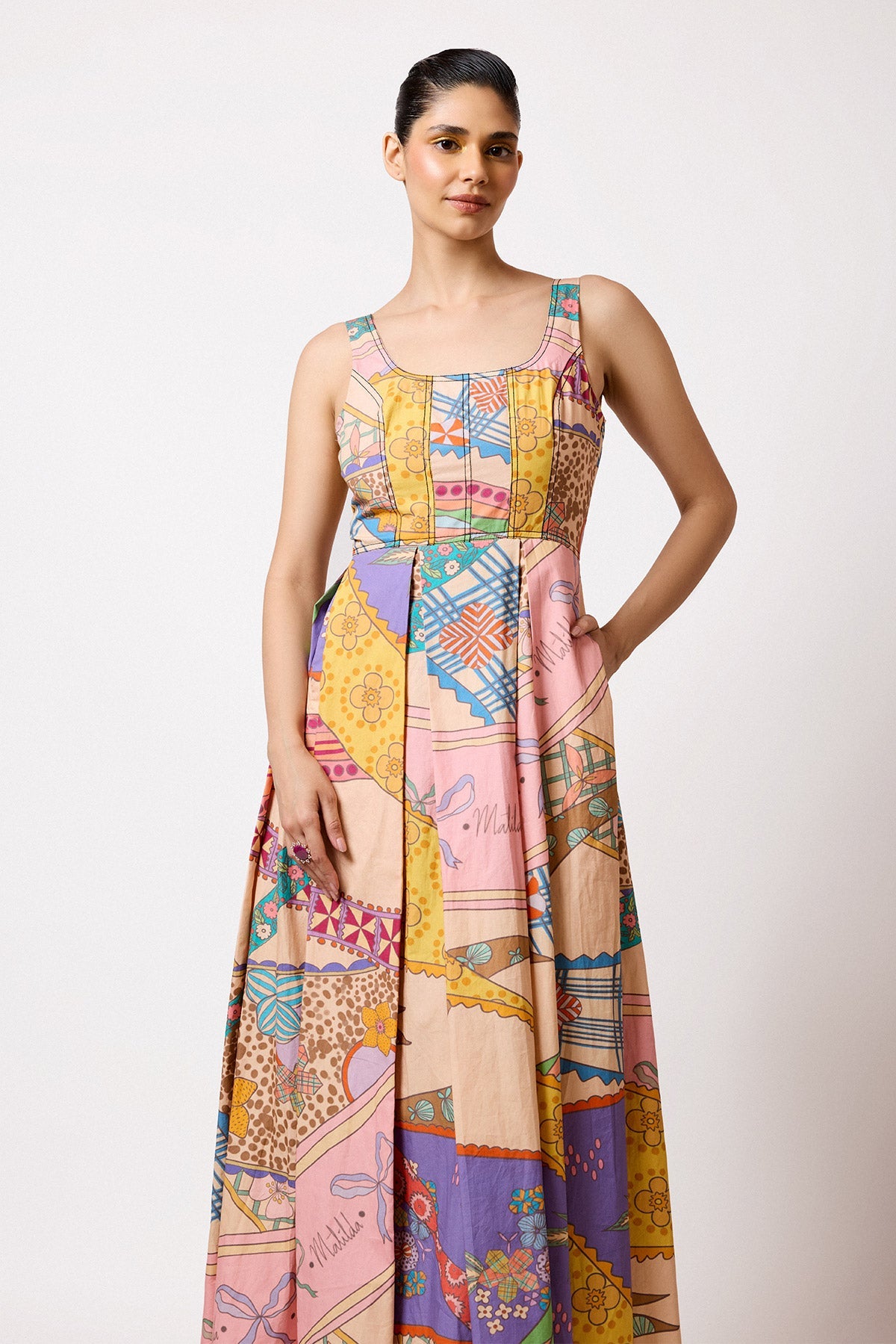 Alarose - Multicolour Poplin Dress