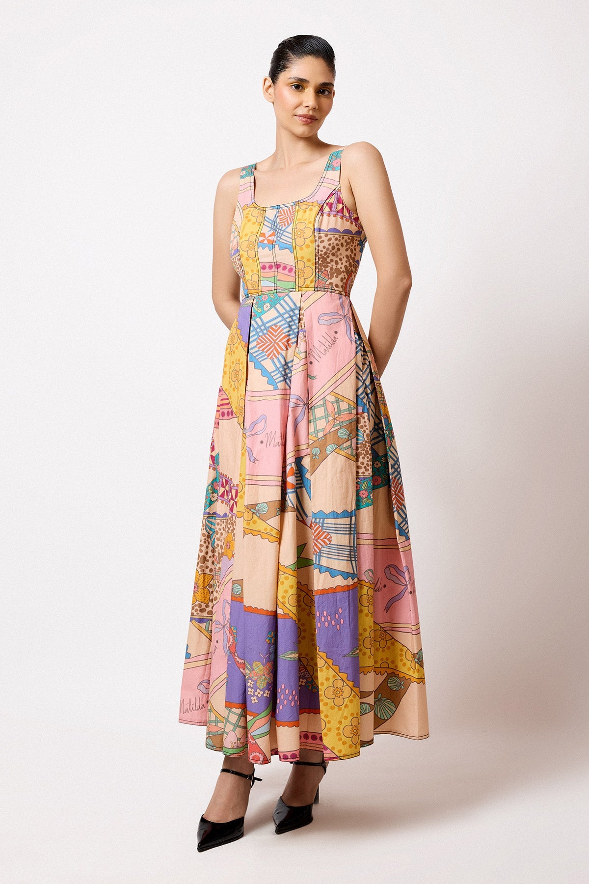 Alarose - Multicolour Poplin Dress