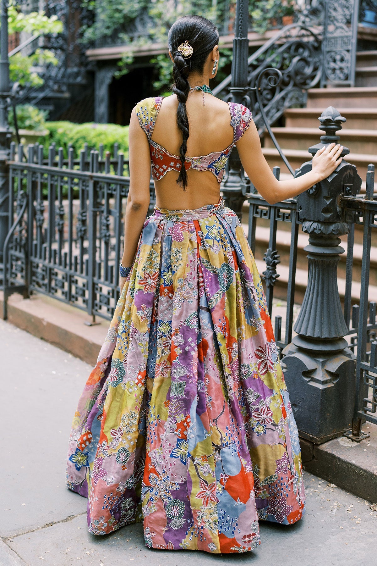 Nolina - multicolour Organza Lehenga