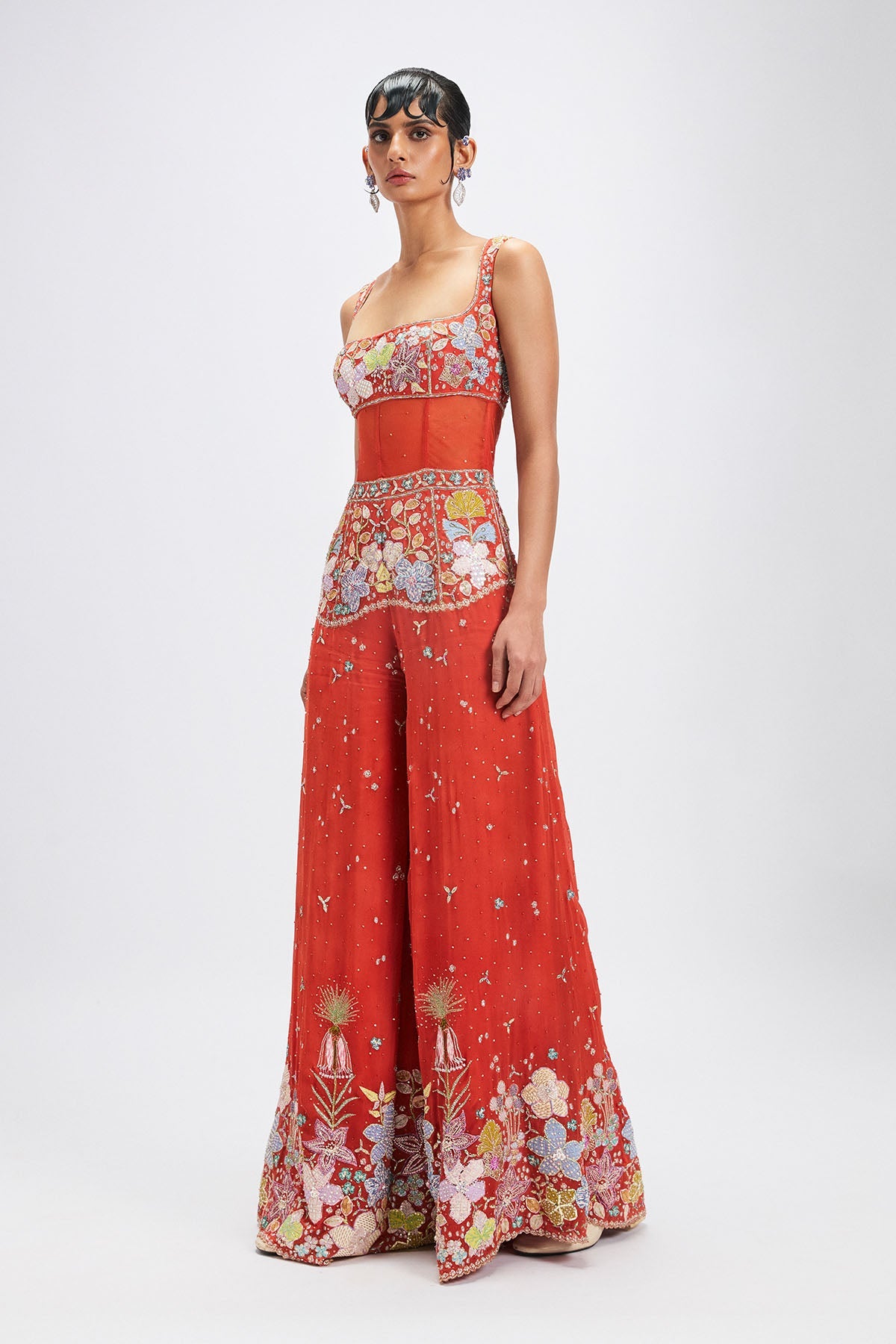Dorin - orange georgette jumpsuit