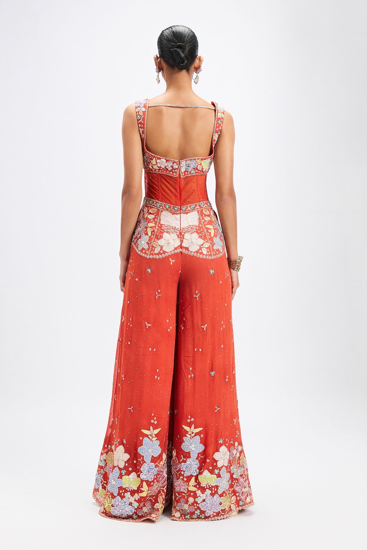 Dorin - orange georgette jumpsuit