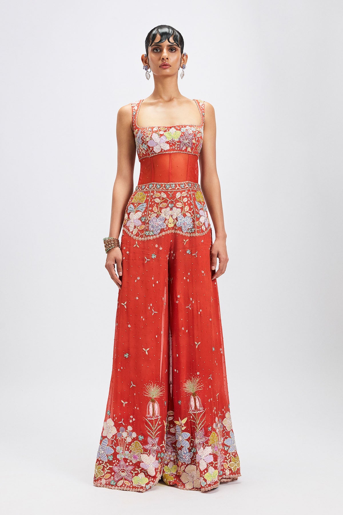 Dorin - orange georgette jumpsuit