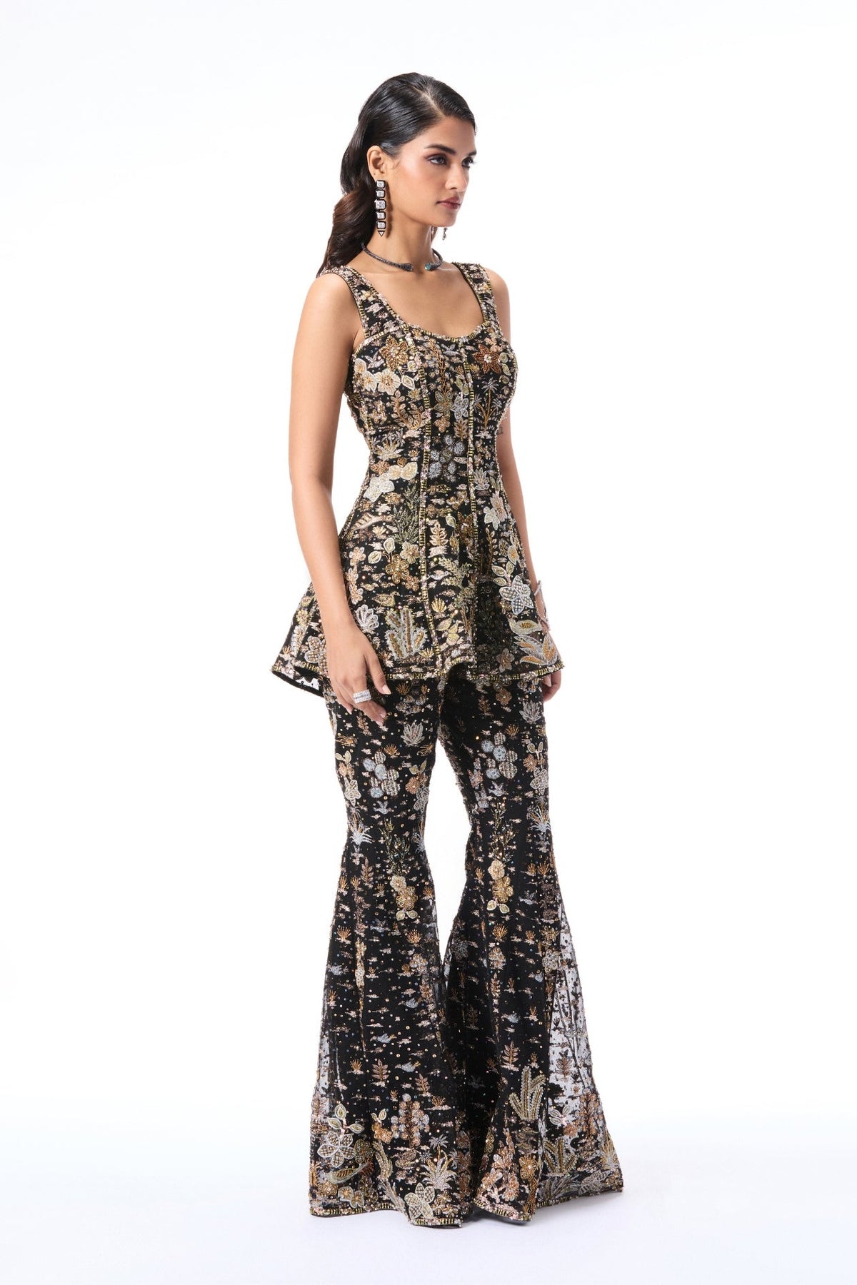 Petalmuse - Black tulle sharara