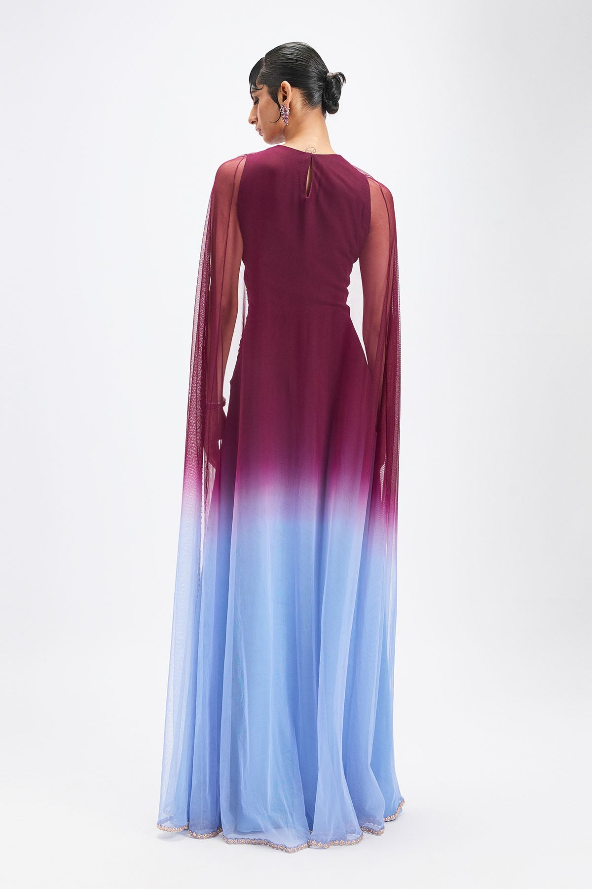 Mandevina - Plum - Blue Georgette Gown