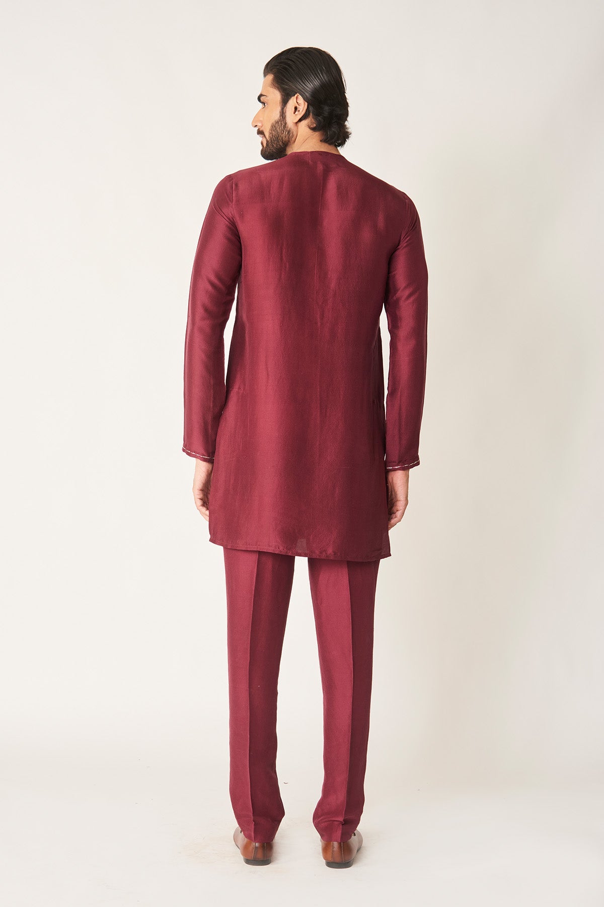 Rubia - Plum Dupion Silk Kurta