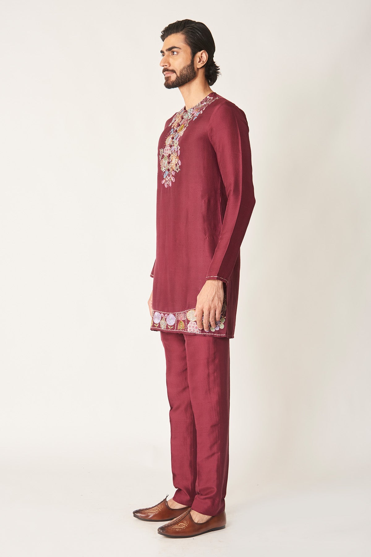 Rubia - Plum Dupion Silk Kurta