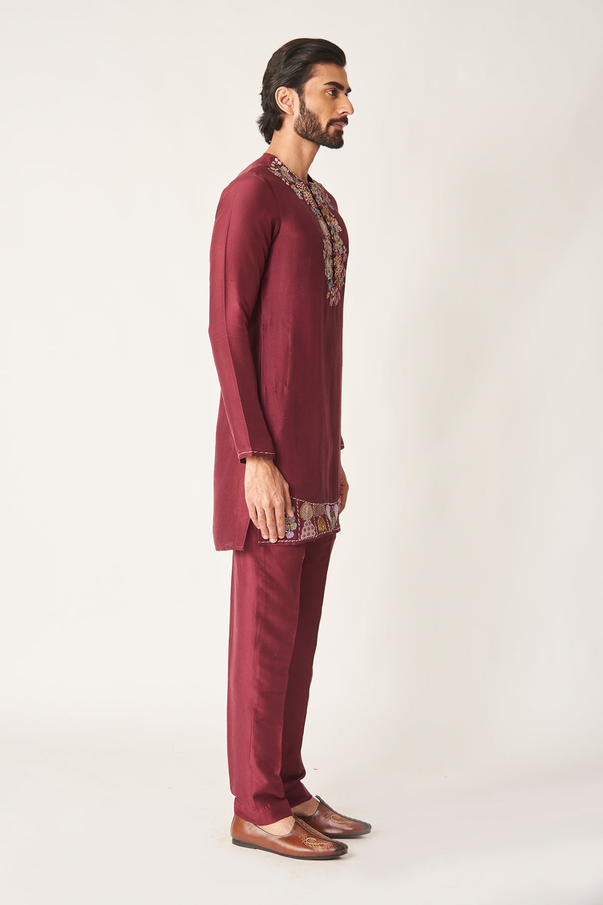 Rubia - Plum Dupion Silk Kurta