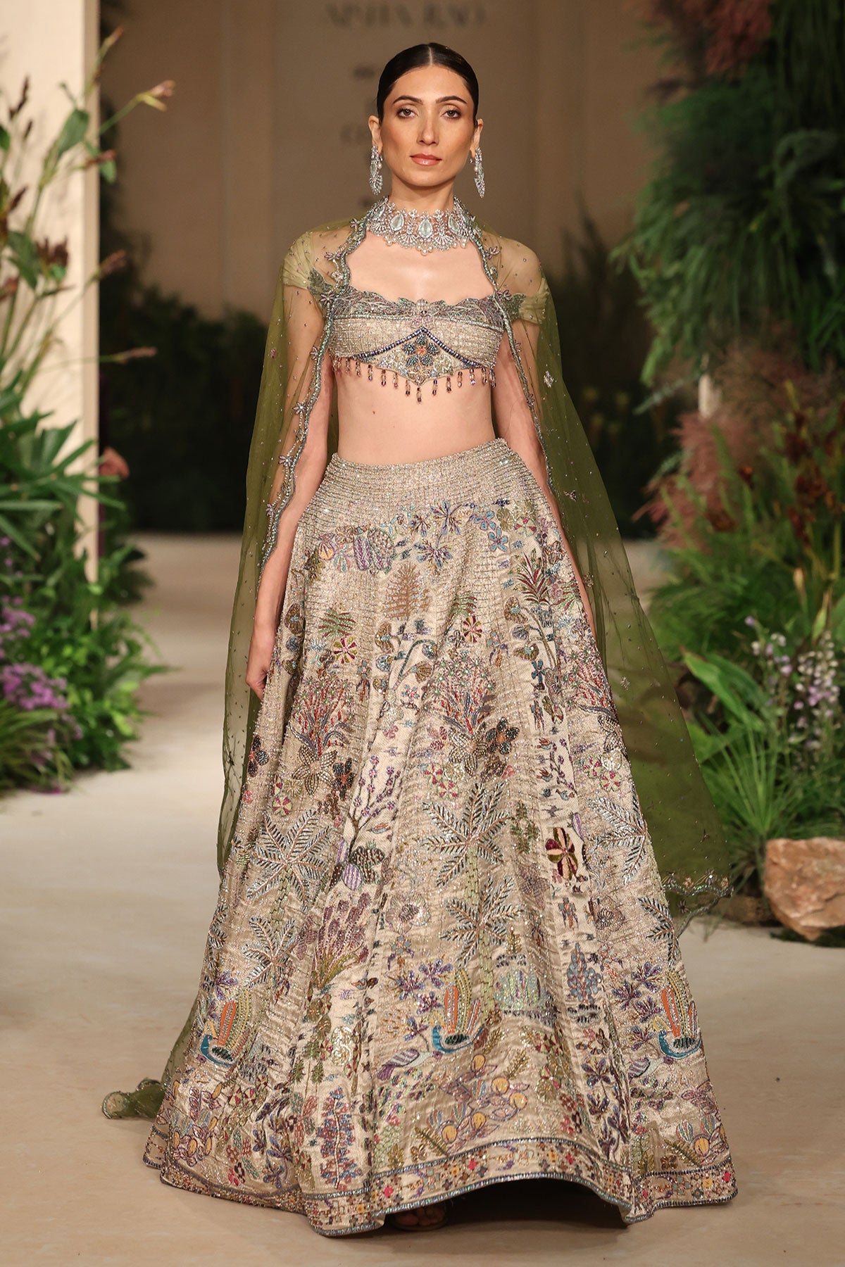 Solstice - Silver Banarasi Tissue Brocade Lehenga