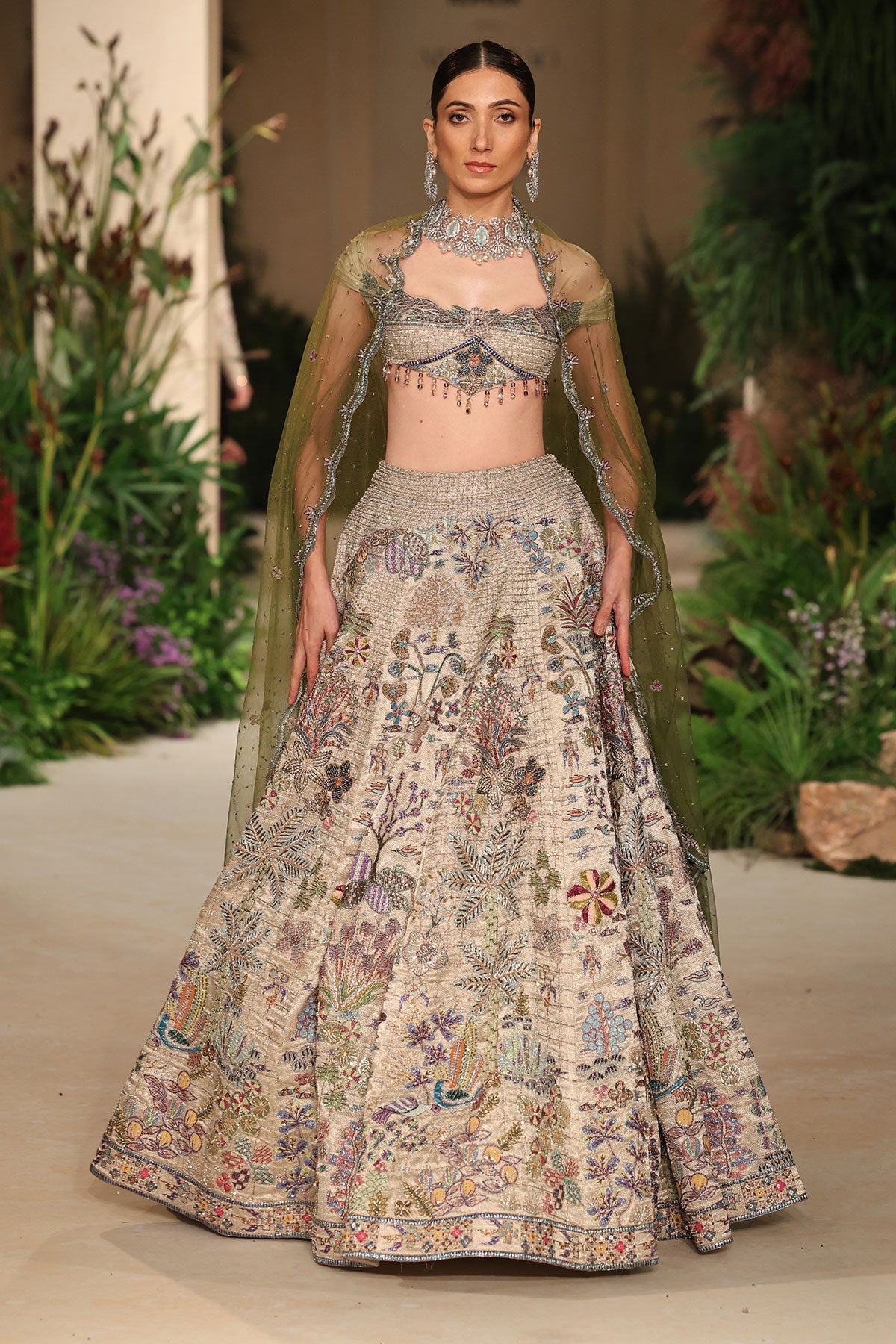 Solstice - Silver Banarasi Tissue Brocade Lehenga