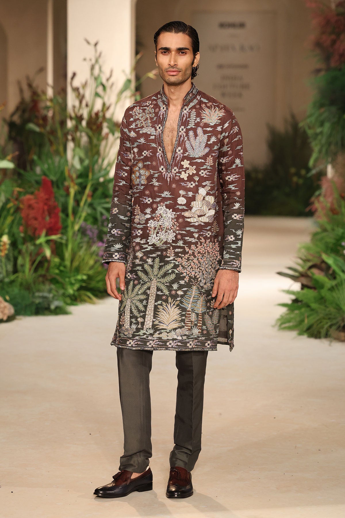 Allu Arjun In Cherrycloud - Teakberry Gunmetal Organza Kurta