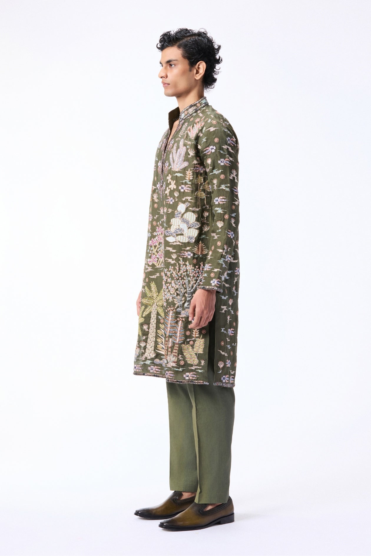 CHERRYCLOUD - LUSH GREEN Organza Kurta
