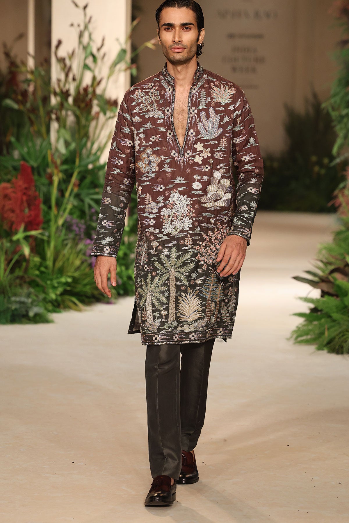 Allu Arjun In Cherrycloud - Teakberry Gunmetal Organza Kurta