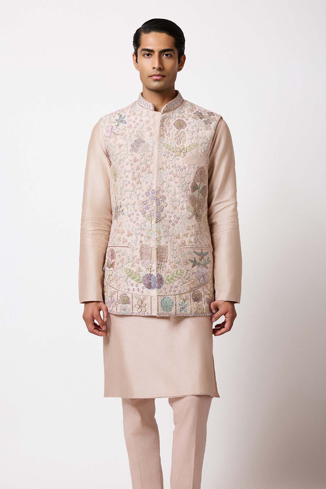 Celavie - Baby Pink Raw Silk Bundi