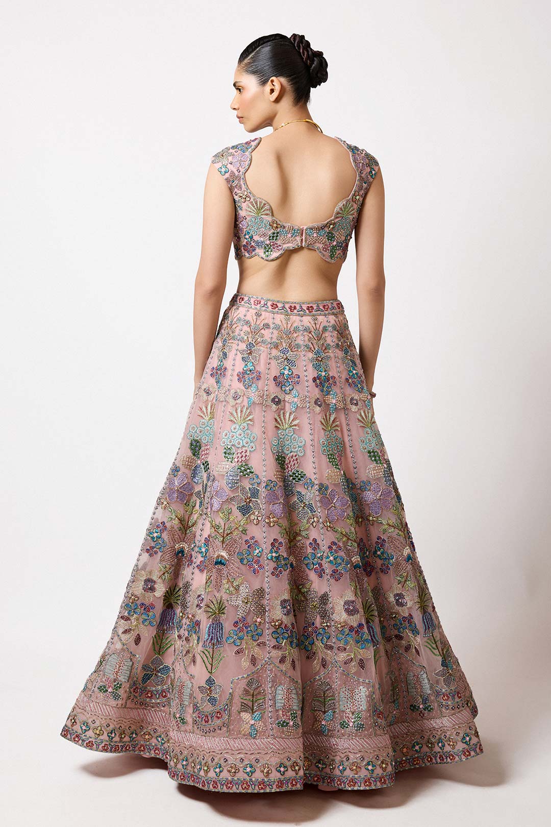 Lunisse - Baby Pink Tulle Lehenga