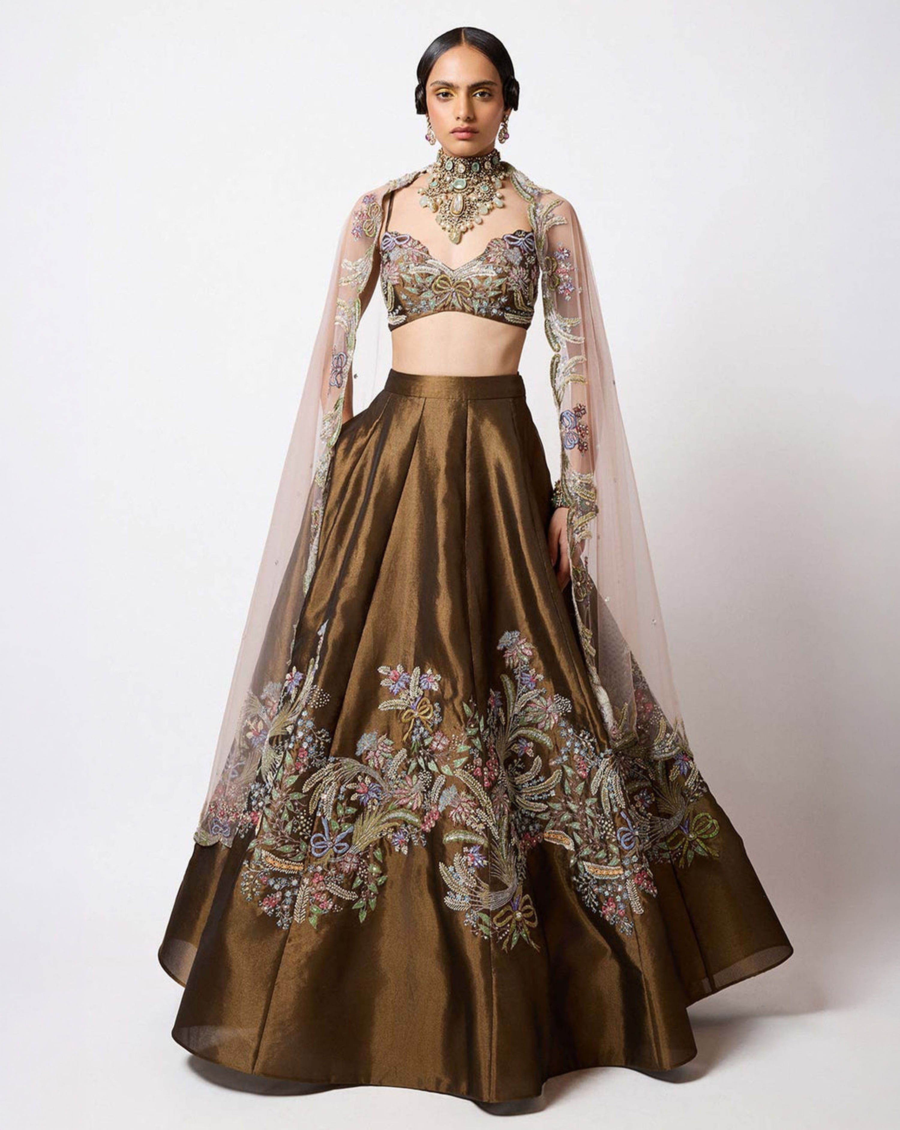 Bruné - Metallic Tissue Lehenga - Ready to Ship