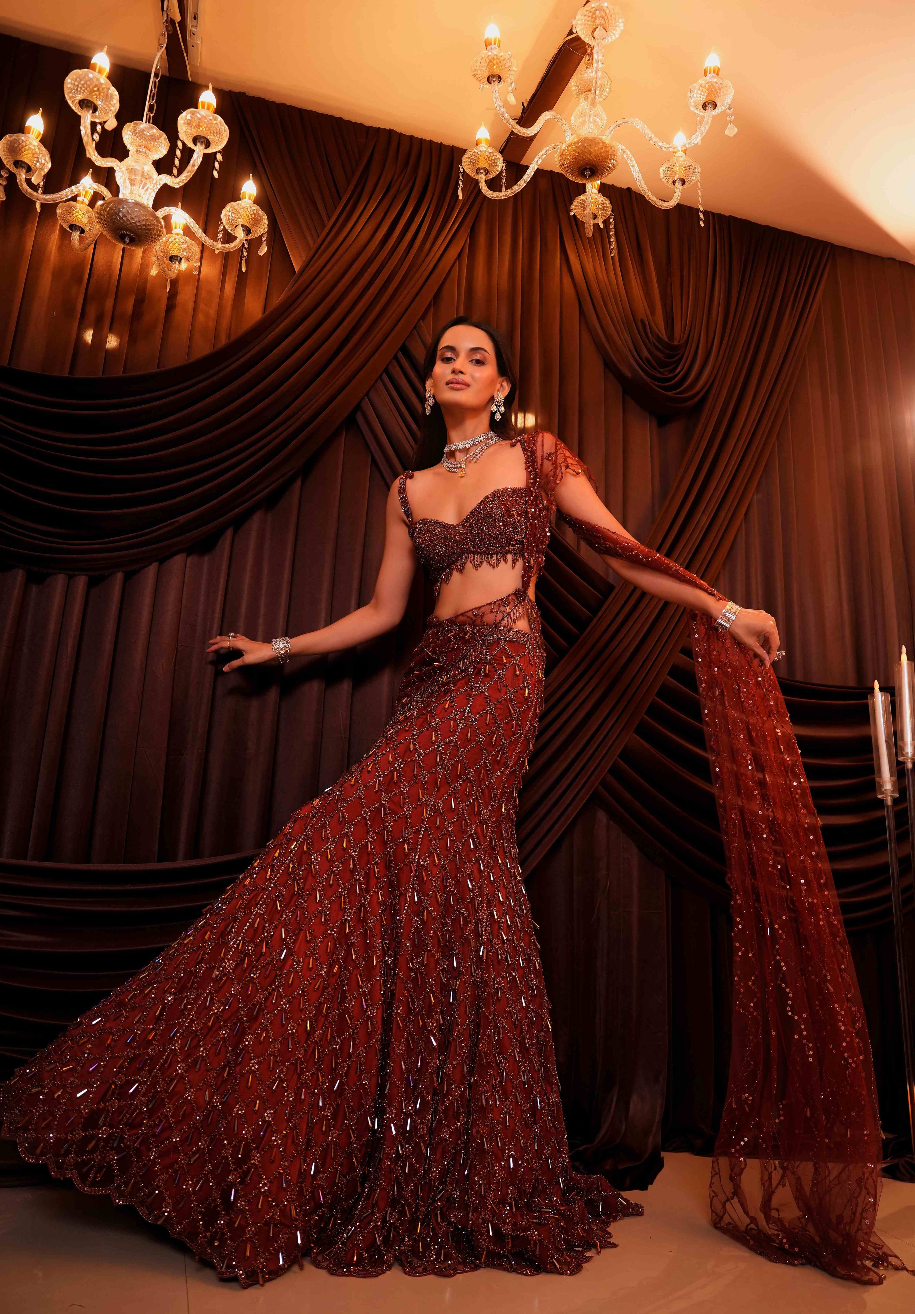 Caramel Brown Saree
