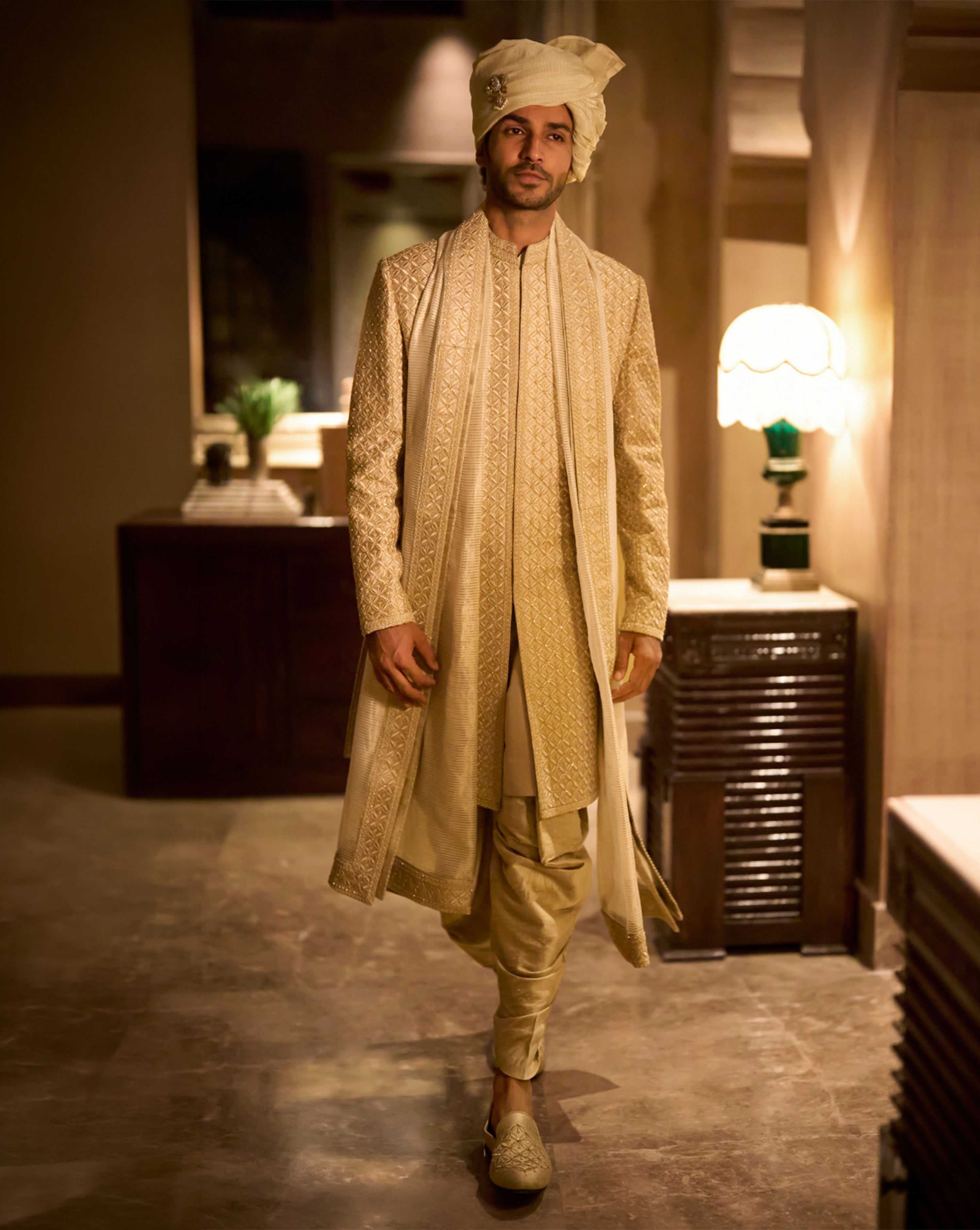 Champagne Gold Sherwani Set