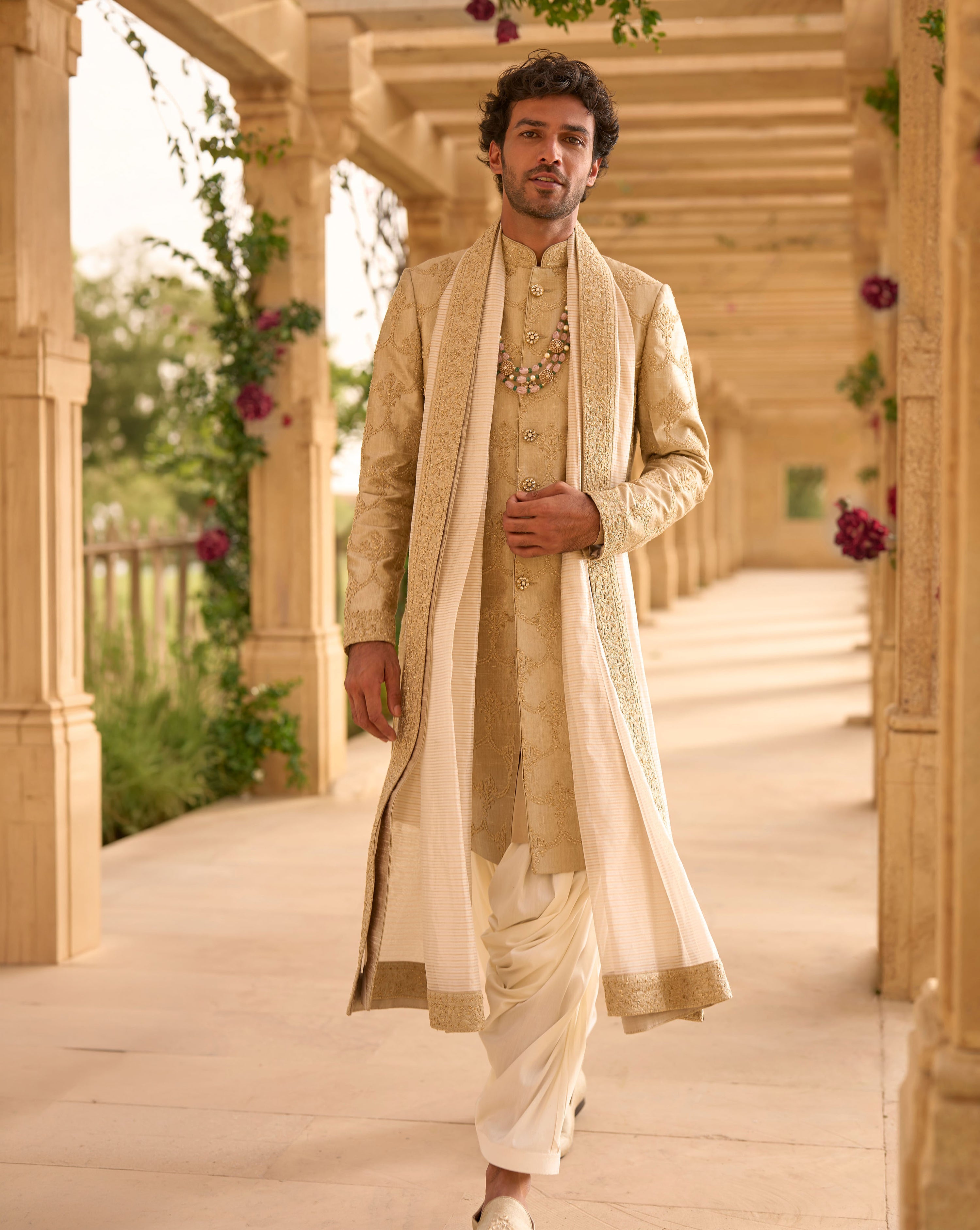 Champagne Sherwani Set