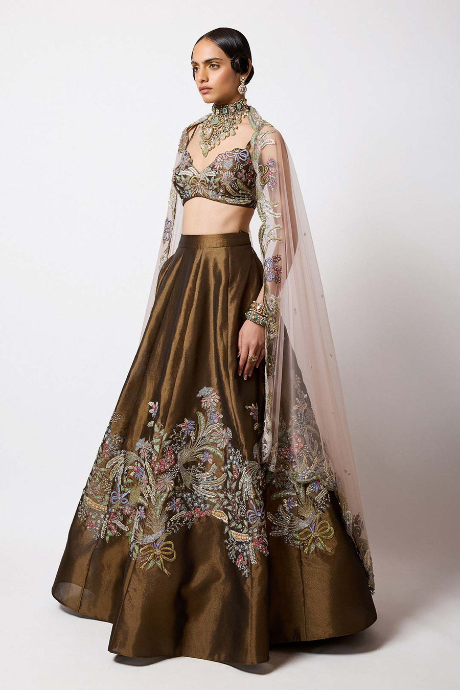 Bruné - Metallic Tissue Lehenga - Ready to Ship